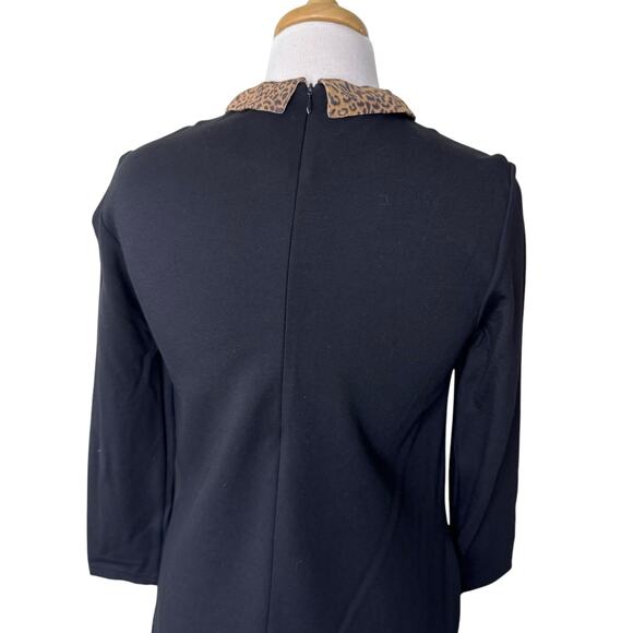 J.McLauglin Leopard Print Peter Pan Collar Mini Dress Black Size Small - Picture 8 of 10